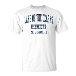 Camiseta Lake Of The Ozarks Missouri Est 1929 Diseño deportivo vintage - Product Image 1