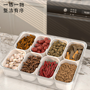 <b>Kitchen</b> Spice <b>Storage</b> Box Divided <b>Container</b> With Lid Food Grade Plastic For Seasonings And Herbs - Product Image 4