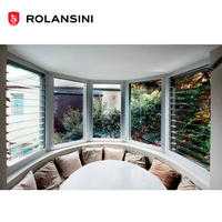 Volets certifiés CE NFRC Rolansini pour salle de bain, chambre à coucher, fenêtres, stores, jalousies, fenêtre à persiennes ventilée avec cadre en aluminium et verre