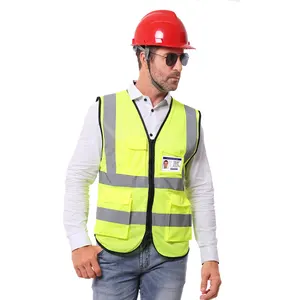 Gilet de sécurité réfléchissant de haute visibilité, avec poches, de styliste, personnalisé