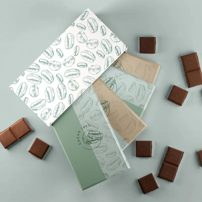 Boîte-cadeau d'emballage de barre de chocolat personnalisée en gros de haute qualité pour les chocolats