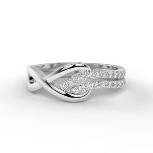 Infinite Love Inspired Crossover <b>Ring</b> in 925 Sterling Silver with 18K White <b>Gold</b> Plating and Pavé <b>Set</b> Stones Elegant Symbol - Product Image 6