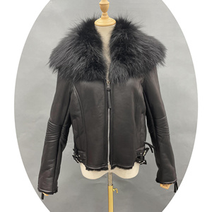 Janefur הסיטונאי חורף גדול דביבון פרווה צווארון מעיל עור מחיר המפעל עבה כפול פנים - Product Image 3