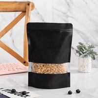 Emballage personnalisé rouge bleu refermable fermeture à glissière de qualité alimentaire noir mat pochette debout en feuille d'aluminium Doypack mylar avec fenêtre