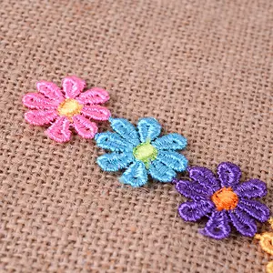 water soluble eight petals six colors sun flower lace trim DIY 2.5cm headwear shoes and hats clothing accessories