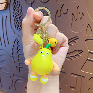 2025 Hot Sale Trendy Cute Girl Car Key Chain Couple Accessories Fruit Series Shiba Inu <b>Plastic</b> 3D Multifunction Ready to Ship - Product Image 6