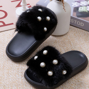Children's Pearl <b>Slippers</b> - New Autumn-winter Style, Anti-slip and Warm, Suitable for Outerwear for Children - Product Image 3