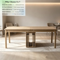 Table à manger commerciale OKAY, portable, pour séjour à la maison, patio, rectangulaire, 10 places, grande, extensible, moderne, minimaliste, en MDF