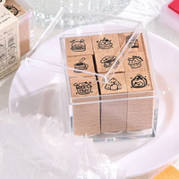 Mini Meow – Kit de tampons en bois peints à la main pour le bureau, motif accessoire vie féline