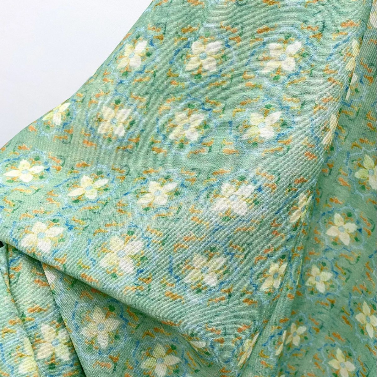 Fresh Feeling 85%Rayon 15%Nylon Printed Fabric Lightweight Soft Drapey Breathable Fabric for Dress Shirt Blouse Sleepwear