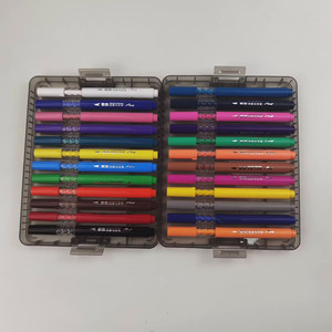 Multi-Color Acrylic Marker <b>Set</b> with Portable Plastic Storage Case Water Based Smooth Ink Art Markers for School Children - Product Image 2