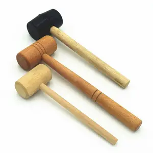 Mini Chasing Hammer Natural Tools Wooden Handle Hammer Crab Mallet For Cracking Chocolate