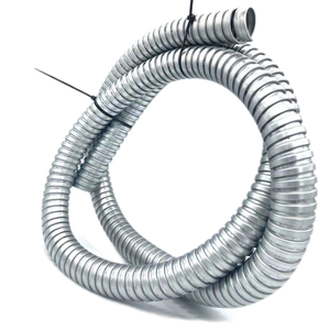 <span class=keywords><strong>Tubo</strong></span> <span class=keywords><strong>Corrugado</strong></span> de Acero Galvanizado de 25 mm (1 pulgada) con Hebilla Simple o Doble, Conducto Metálico Flexible - Product Image 1