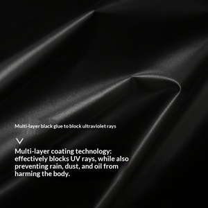 Parapluie pliant simple noir uni avec poignée en bois pour fille, anti-UV, pour soleil et pluie, avec logo imprimé - Product Image 5