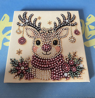 Kit de Peinture Diamant DIY Noël Perles et Diamants, Thème Père Noël, Élan, Arbre, Couronne, Ensemble d'Art Perlé pour Débutants, Cadeau de Fêtes, Décoration Maison