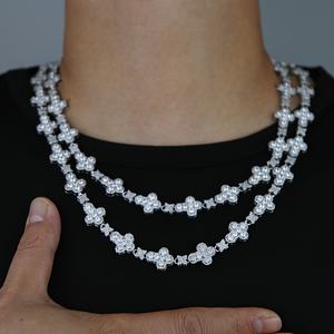 Dropshipping di lussuosi gioielli incrociati scintillanti collana di diamanti CZ da uomo 10mm con diamanti ghiacciati a forma di croce catena da Tennis - Product Image 3