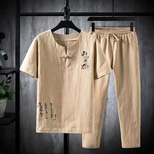 (Camicia + <span class=keywords><strong>pantaloni</strong></span>) 2024 estivi stile cinese da <span class=keywords><strong>uomo</strong></span> <span class=keywords><strong>camicie</strong></span> <span class=keywords><strong>di</strong></span> cotone <span class=keywords><strong>e</strong></span> <span class=keywords><strong>lino</strong></span> <span class=keywords><strong>camicie</strong></span> Casual <span class=keywords><strong>di</strong></span> alta qualità da <span class=keywords><strong>uomo</strong></span> M-5xl due pezzi - Product Image 4