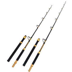 Caña de Pescar de Fibra de Vidrio XH para Pesca en Agua Salada, con Portacarrete Metálico, para Pesca Deportiva en Barco, 1.68m 1.8m, para Atún - Product Image 1