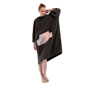 Áo Choàng Poncho Lướt Sóng Cotton Terry Thấm Nước Dày Có Mũ Khăn Trùm Đầu Đi Biển Tốt Nhất Poncho Cho Người Lớn - Product Image 6