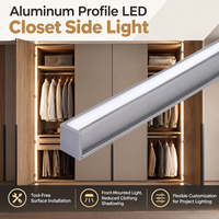 Bandes lumineuses LED pour armoires domestiques, éclairage oblique à 45 degrés pour bord de placard, lumière de bordure pour grands meubles de rangement YB1022-25-1