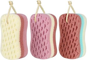 Kích thước lớn tắm miếng bọt biển cho phụ nữ người đàn ông trẻ em 3 màu sắc cơ thể Scrubber tắm rửa phòng tắm lớn tắm phụ kiện - Product Image 2
