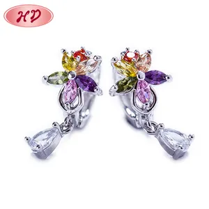 guangzhou fashion turkish gold jewelry,Crystal heart earrings for woman