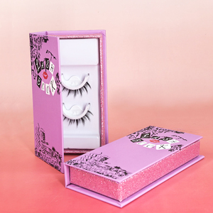 Caja de embalaje para pestañas Burn Book con logotipo personalizado, tiras de pestañas pre-encoladas que parecen extensiones, pestañas cortas de fibra PBT coreana - Product Image 1