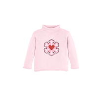 Vêtements pour enfants personnalisés vêtements d'hiver à manches longues 100 coton tricoté rose col roulé pour petites filles chandails avec des motifs de Noël