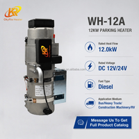 Chauffe-eau diesel OkyRie WH-12A 12KW 12V 24V pour camion, bus, camping-car, préchauffage moteur avec contrôleur SHS-07 SHS-08