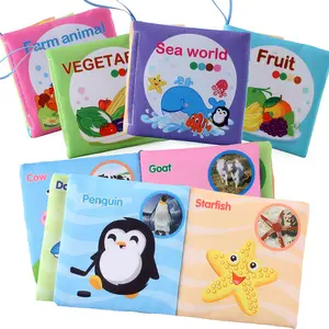 Funny Felt Baby Soft Cloth Binding Books Animal Vegetable Fruit Fabric Cloth Book Educational Toy