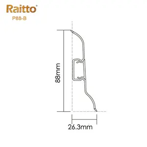 Pvc Skirting Board P88-B Raitto Plastic PVC Skirting Board PVC Baseboard Vinyl Skirting For Extrusion Profiles