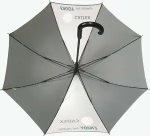 23inch Auto Open Full Fiberglass Windproof Straight Bone Umbrella Custom Logo For Promotion