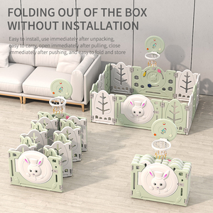 Đầy Đủ Bộ An Toàn Chơi Sân Sang Trọng Corrales Para Bebes Nhựa Có Thể Gập Lại Xách Tay Bé Hàng Rào Playpen Với Slide Và Đu - Product Image 5