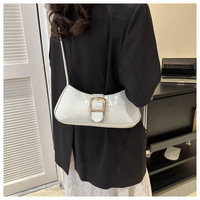 Sac à bandoulière demi-lune vintage en PU gaufré façon alligator pour femme avec fermoirs, étanche, capacité 2-2,9 L