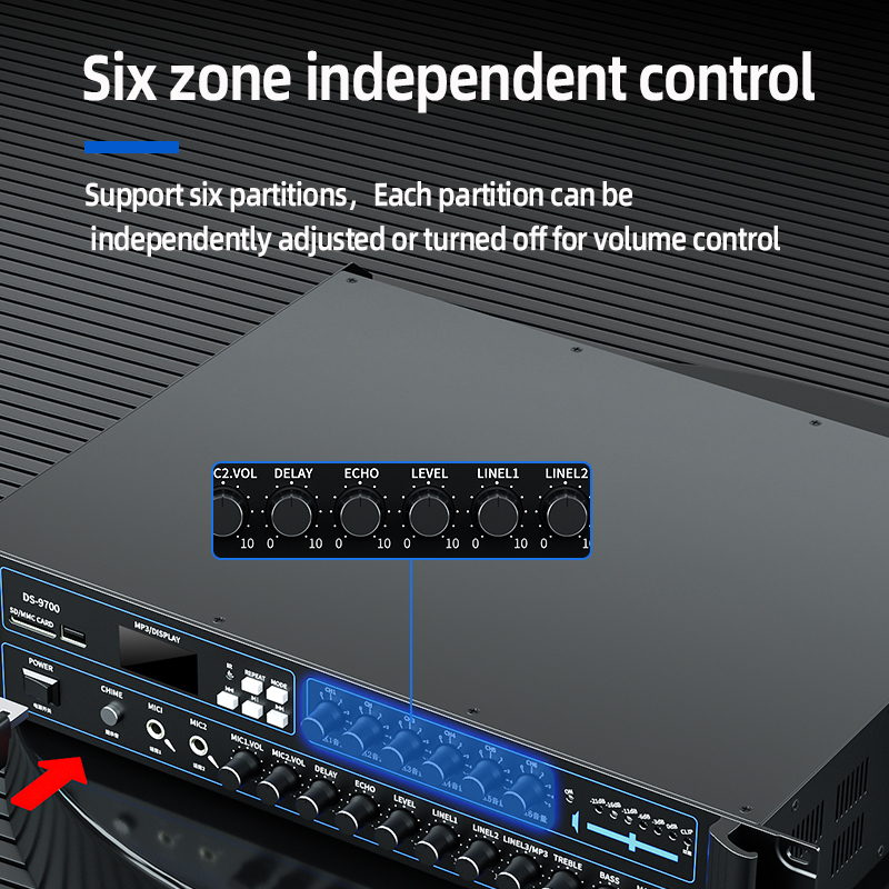SIX-Zone for Outdoor Waterproof Metal Wall-Mounted Speaker 50W Voice Control 4 Constant Voltage Power Amplifier for · image 5