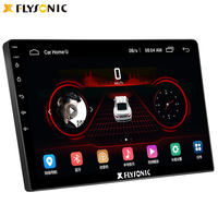 Flysonic-reproductor multimedia con pantalla dividida para coche, Radio Estéreo 2 Din táctil de 10,1 pulgadas con Android, MP5, cámara trasera, micrófono y RGB