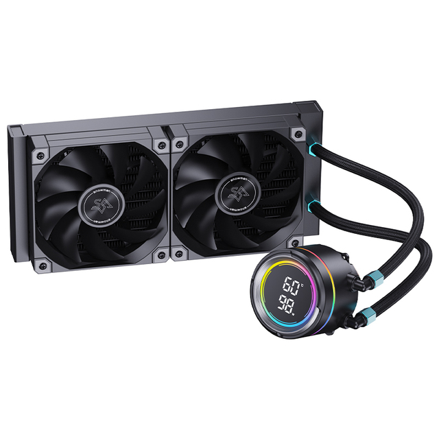 SNOWMAN 240mm AIO Liquid Cooling System for CPU Aluminum Heatsink No RGB Dual Chamber Pump Fluid Bearing 20dBA Low Noise