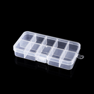 Transparent 10-Compartment Fishing Tackle Box With Fixed Divisions For Hooks Screws Jewelry Storage Desktop Organizer - Product Image 3