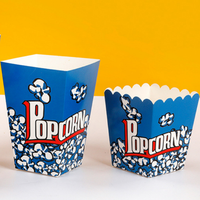 Boîtes à popcorn jetables personnalisées, emballage à emporter, finition brillante/mate, impression quadricolore