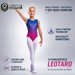 <span class=keywords><strong>Justaucorps</strong></span> de gymnastique de compétition de haute qualité sans manches, vêtements de danse, matériaux personnalisés et emballage d'exportation - Product Image 2