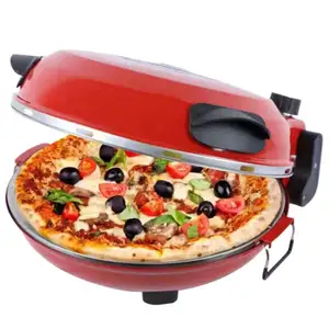 Görsel zamanlayıcı ve 5 seviye sıcaklık elektrikli Pizza fırını derece ile hamur makinesi pizza 400 makinesi