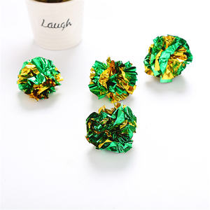 Colorful Ring <b>Paper</b> & Metal Cat Toy Custom Logo Interactive <b>Crinkle</b> Ball Kittens 5cm Size Cat Toy - Product Image 3