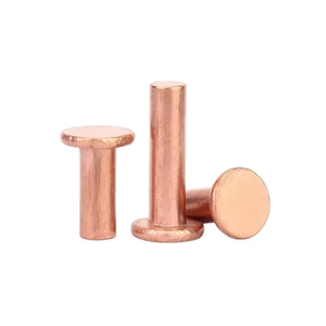 Assortiment de rivets en cuivre massif M2.5 M3 M4 M5 M6 M8, tête plate ronde fine de 40 mm, comprenant M2 M2.5 M3 M4 M5 M6 M8 - Product Image 1