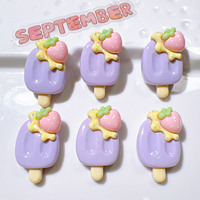 Article populaire MJ Craft Nouveaux charms en résine motif fraise glacée peints à la main Taille M Forme animale Accessoires DIY à dos plat pour la décoration