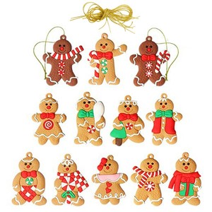 Best-Selling New <b>Gingerbread</b> Man Pendant Snowflake Flower Small Pendant Santa Claus DIY Christmas Tree - Product Image 6