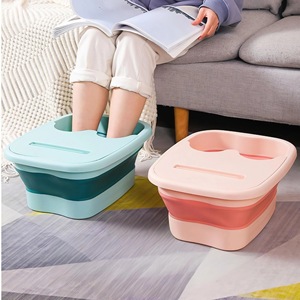 Foldable Foot Bath Bucket Plastic Rectangle Massage Function For Adults Portable With Lid - Product Image 1