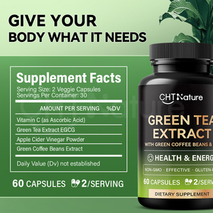 CHTNature Private Label integra chicchi di caffè verde ACV <span class=keywords><strong>EGCG</strong></span> estratto di tè verde capsule - Product Image 3
