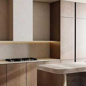 Juego <span class=keywords><strong>de</strong></span> Gabinetes <span class=keywords><strong>de</strong></span> Cocina Estilo Contemporáneo con Chapa <span class=keywords><strong>de</strong></span> Madera para Proyecto en México, Muebles <span class=keywords><strong>de</strong></span> Diseño, Gabinetes <span class=keywords><strong>de</strong></span> Cocina - Product Image 3