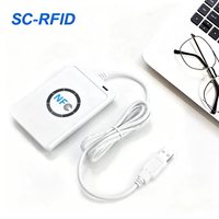 Lector y Grabador de Tarjetas Inteligentes NFC RFID, Alimentado por USB, 13.56Mhz, Duplicador de Tarjetas con Chip IC, con Cable USB, Suministro de Fábrica