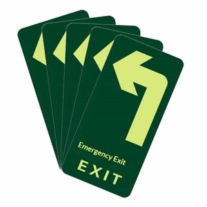 Autocollants fluorescents de sécurité pour sorties d'incendie Dinghong, autocollants lumineux pour sol, signalisation d'évacuation, indicateur de direction, imperméables - Product Image 5